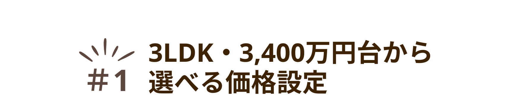 魅力①3LDK・3400万円台から選べる価格設定